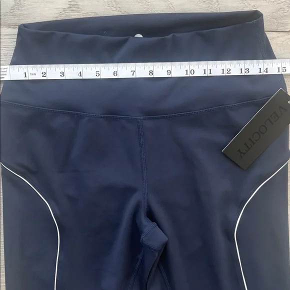 Velocity Interlock Highlight Naval Blue Leggings Women’s XL New NWT - Picture 6 of 7